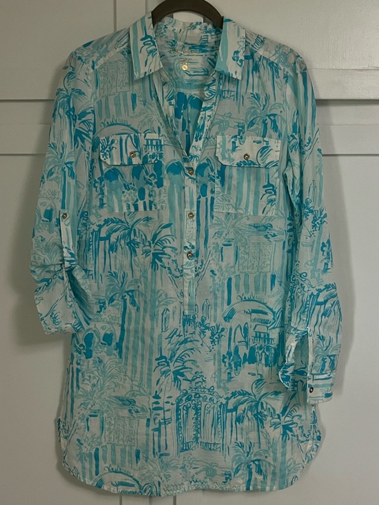 Other - Lilly Pulitzer Captiva Tunic Beach Cover Up. Cotton Button Henley Women's XS